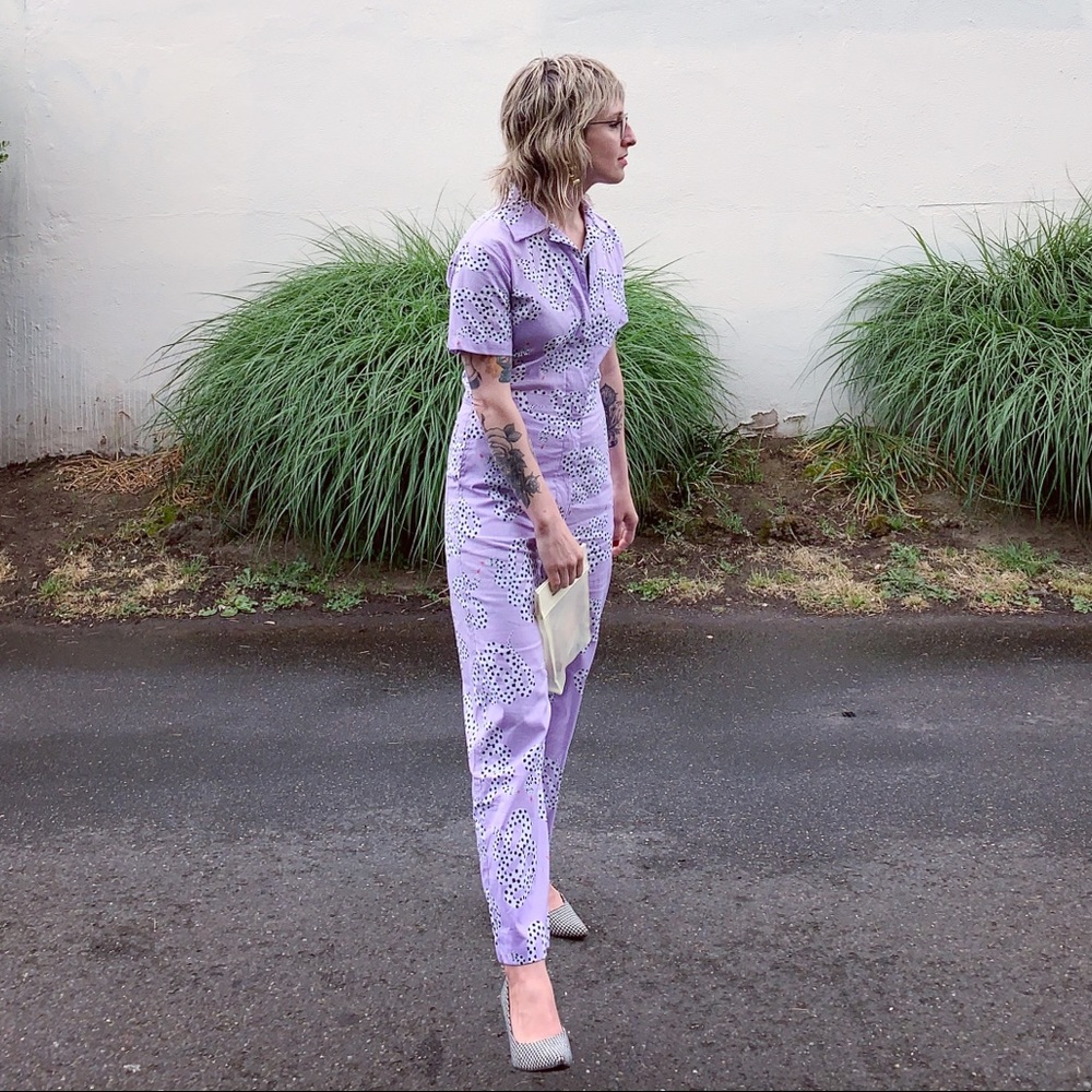 Lavender Snake Print Jumpsuit